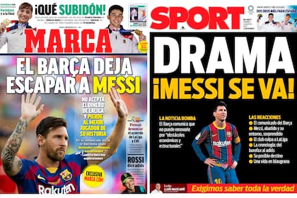 Messi, en las tapas de los diarios españoles; una salida que asombra al mundo