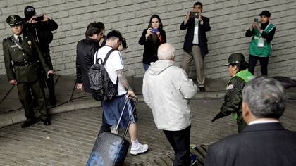 Messi, en los pasillos del estadio