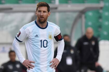 Messi en su última actuación frente a Bolivia.