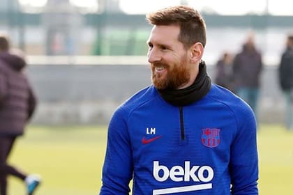 Messi, en un entrenamiento de Barcelona. Su leyenda en Barcelona se agiganta.