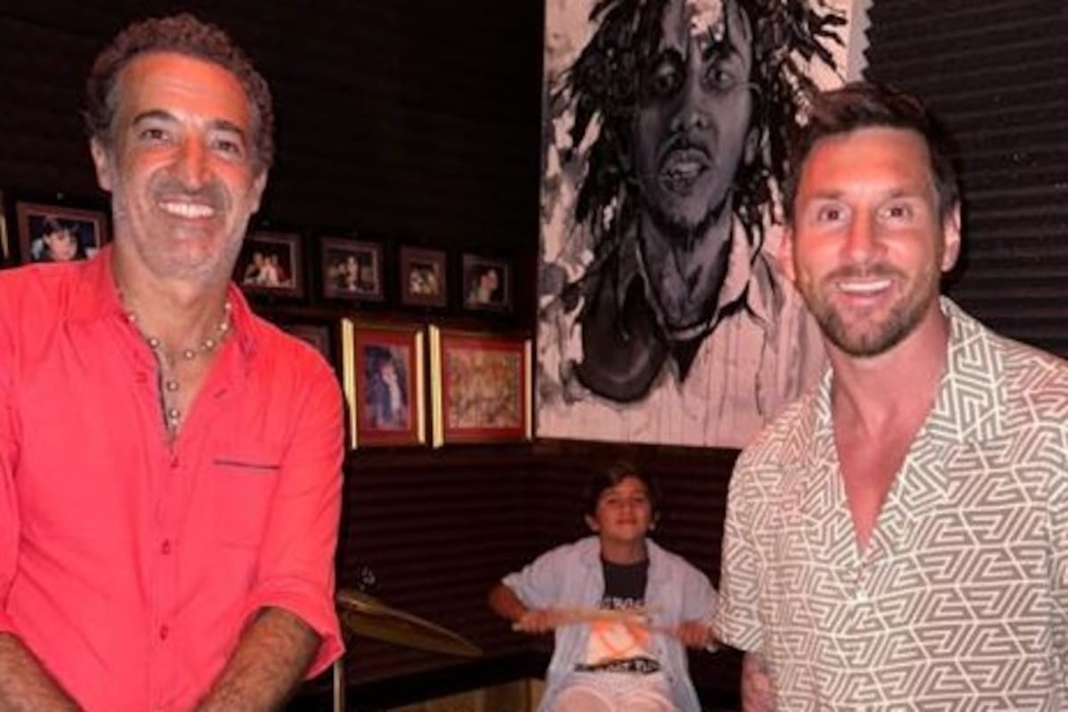 Messi en un restaurante de Miami