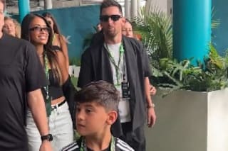 Messi fue a ver a Colapinto con su familia al Gran Premio de Miami