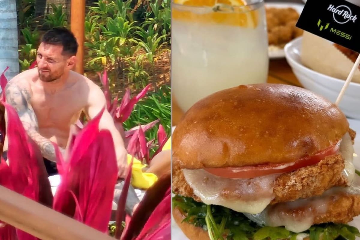 Messi pasó un domingo de relax junto a su familia y probaron la hamburguesa que está inspirada en él