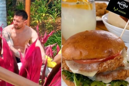Messi pasó un domingo de relax junto a su familia y probaron la hamburguesa que está inspirada en él