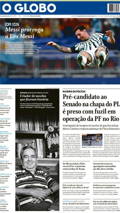 "Messi prorroga la Era Messi", escribió O Globo