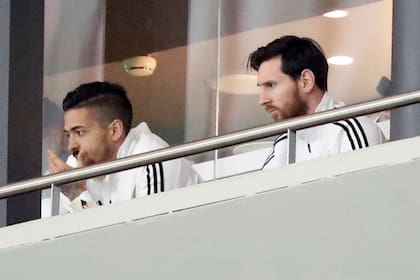 Messi siguió el partido desde uno de los palcos del Wanda Metropolitano de Madrid