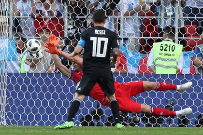Messi tras patear un penal