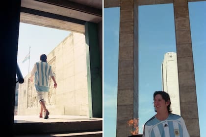 Messi vestido totalmente de Argentina, en pleno Rosario y con botines Nike, una imagen que llamó mucho la atención en 2026