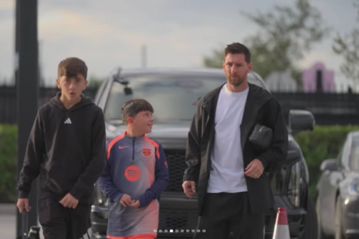 Messi y el momento en que llegaba a Inter Miami a entrenar junto a sus hijos.