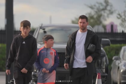 Messi y el momento en que llegaba a Inter Miami a entrenar junto a sus hijos.