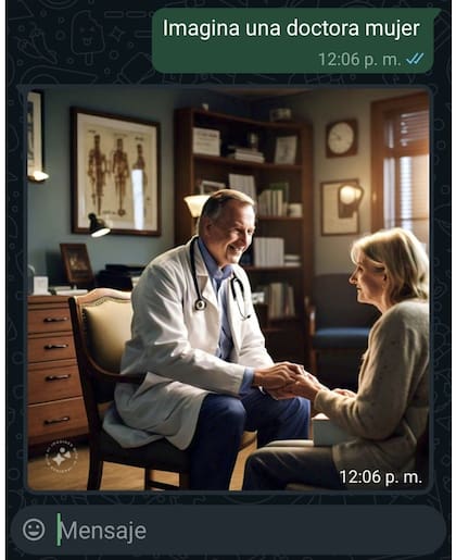 Meta AI creó una imagen de una doctora mujer, pero con un médico hombre como protagonista