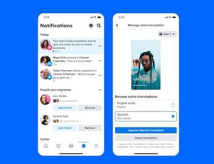 Meta AI permite doblar el audio de una publicación en Instagram o Facebook, e incluso sincronizar el movimiento de los labios; por ahora solo permite traducir entre el inglés y el español