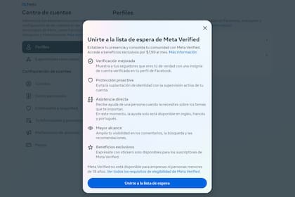 Meta Verified, el servicio de verificación pago de cuentas de Instagram y Facebook, ya está disponible en la Argentina