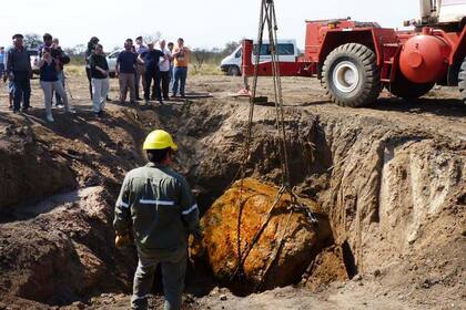 Meteorito que fue descubierto en septiembre de 2016 en la zona de Charata en Campo del Cielo y que permanece en el parque nacional