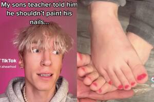 “Mi hijo llegó a casa de la escuela molesto porque su maestra le dijo que pintarse las uñas es solo para niñas", dijo el papá y emprendió una acción poco frecuente (Foto: TikTok @mr.shearhod)