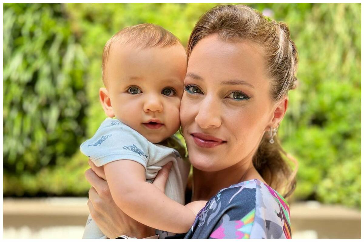 Mica Viciconte mostró la primera clase de natación de su hijo Luca y enterneció a todos: “Muero de amor”