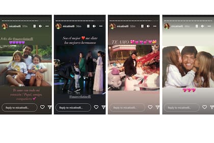 Micaela Tinelli subió varias imágenes retro junto a su padre, Marcelo