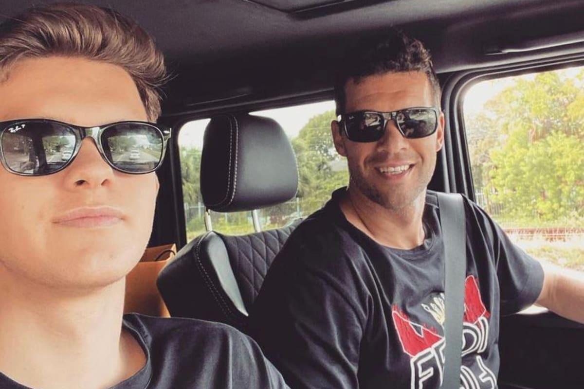 Michael Ballack con su hijo Emilio