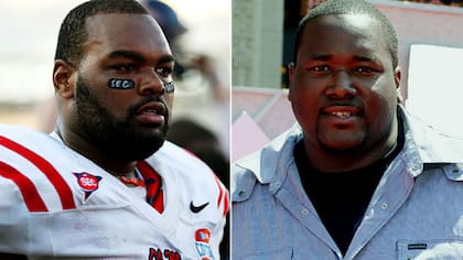 Michael Oher, el verdadero y el caracterizado por Quinton Aaron