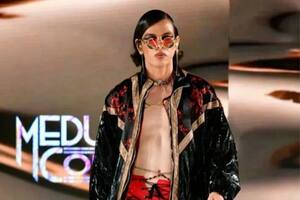 Michell Stella en la pasarela en febrero pasado, durante el Runway 7, una premiere de la New York Fashion Week