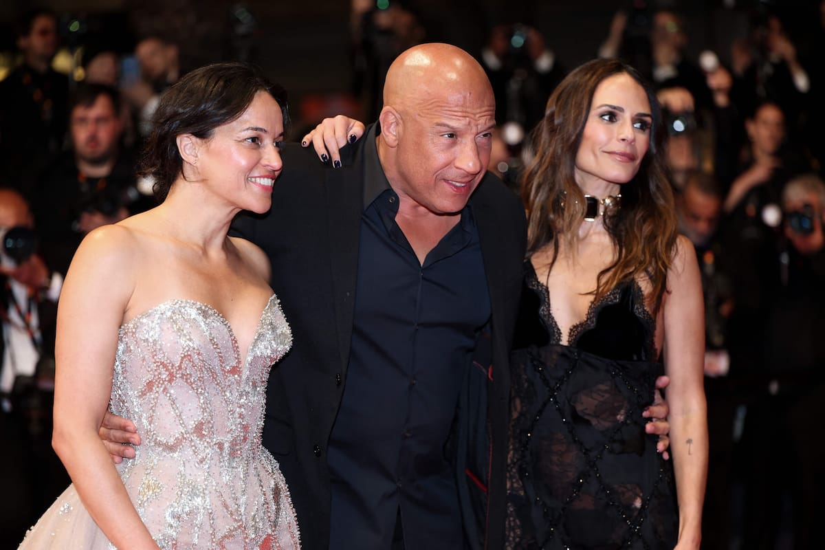 Michelle Rodriguez, Vin Diesel y Jordana Brewster, en la proyección homenaje por los 25 años de Rápido y furioso