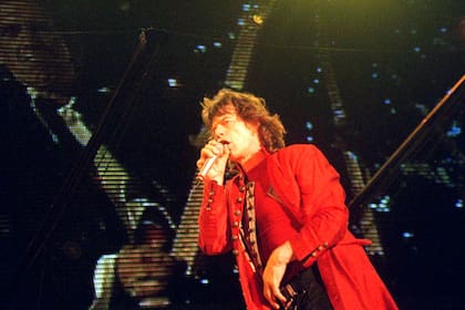 Mick Jagger en River, el 9 de febrero de 1995