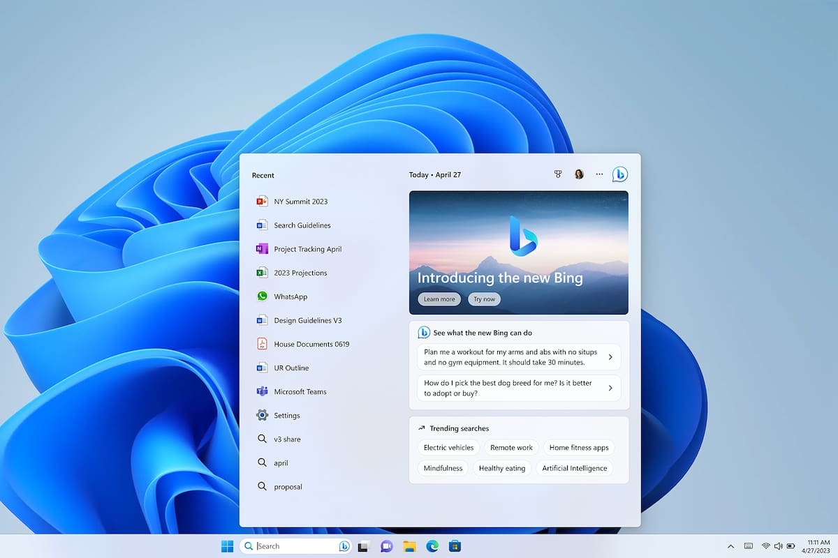 Microsoft integró ChatGPT en Windows 11 en la barra de tareas