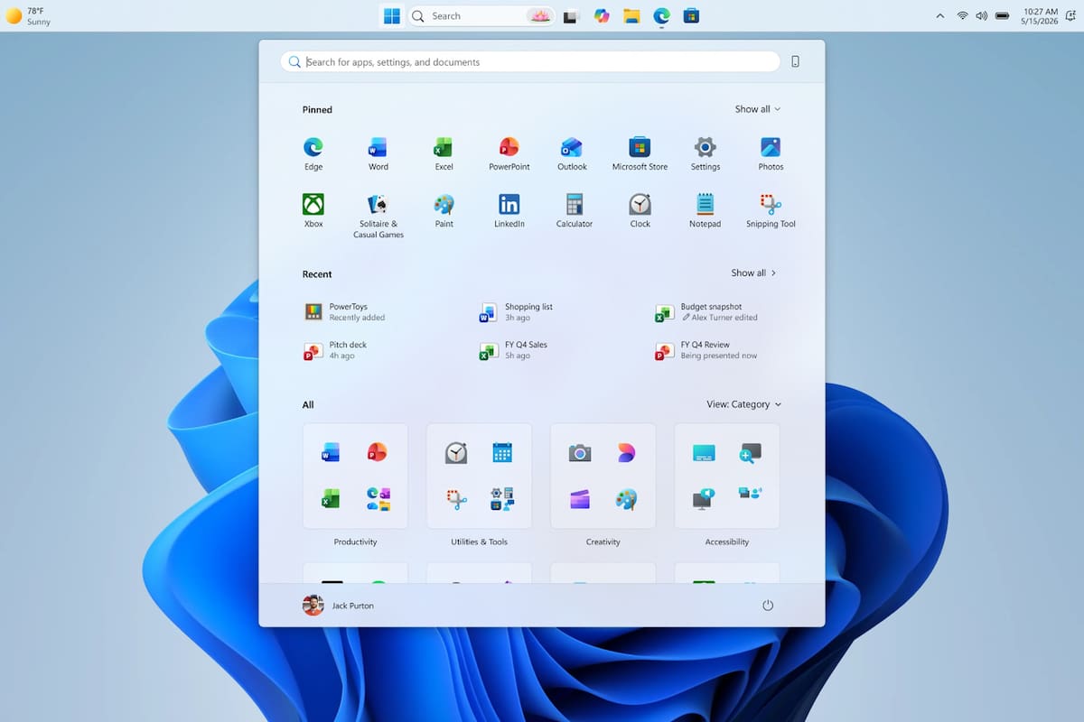Microsoft permitirá cambiar la posición de la barra de tareas en Windows 11