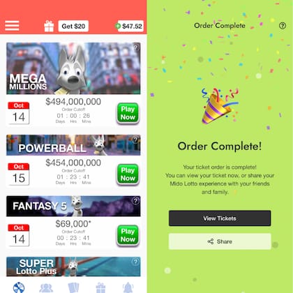 Mido Lotto es una de las aplicaciones que invitan a comprar billetes de lotería a través de ella