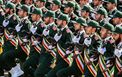 Miembros de la Guardia Revolucionaria en Teherán en 2018. Una unidad especial de la Guardia estaba a cargo de la seguridad del Sr. Fakhrizadeh.