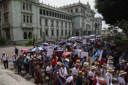 Miembros de los 48 Cantones de Totonicapán en una de las manifestaciones de 2023.