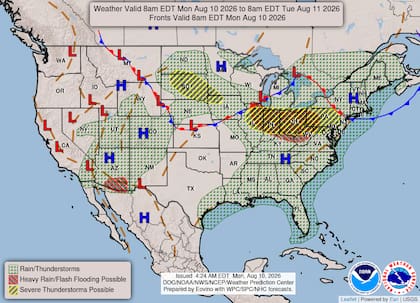 Mientras el sur y la región de Four Corners sufrirán calor extremo, el norte de las Grandes Llanuras registrará mañanas más frescas con mínimas cercanas a los 50°F