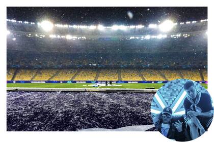 Mientras en Kiev nevaba, los jugadores calentaban al ritmo de Duki y Bizarrap