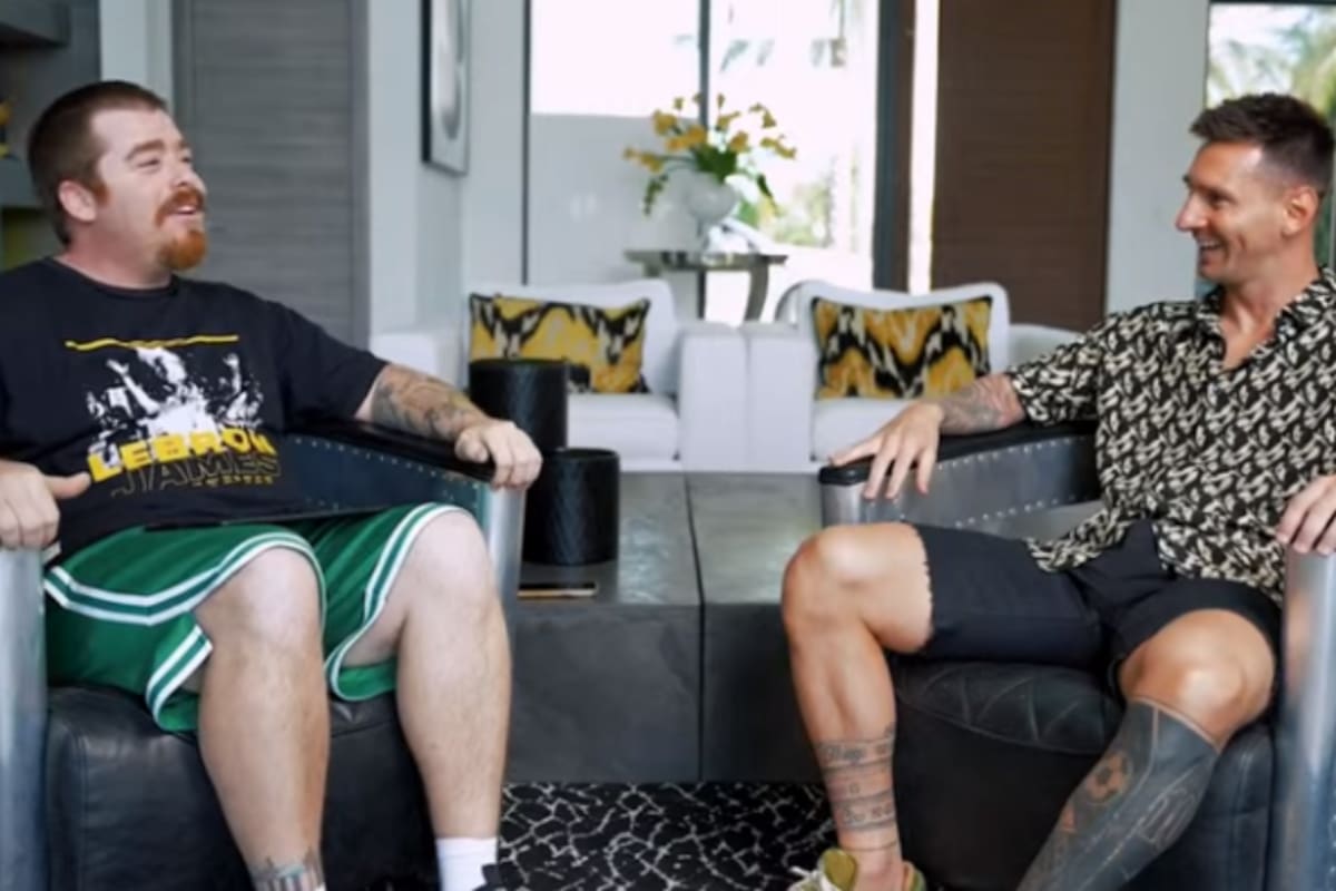 Migue Granados entrevistó a Messi en Miami para su programa de streaming Soñé que volaba (Foto: Captura Soñé que volaba)