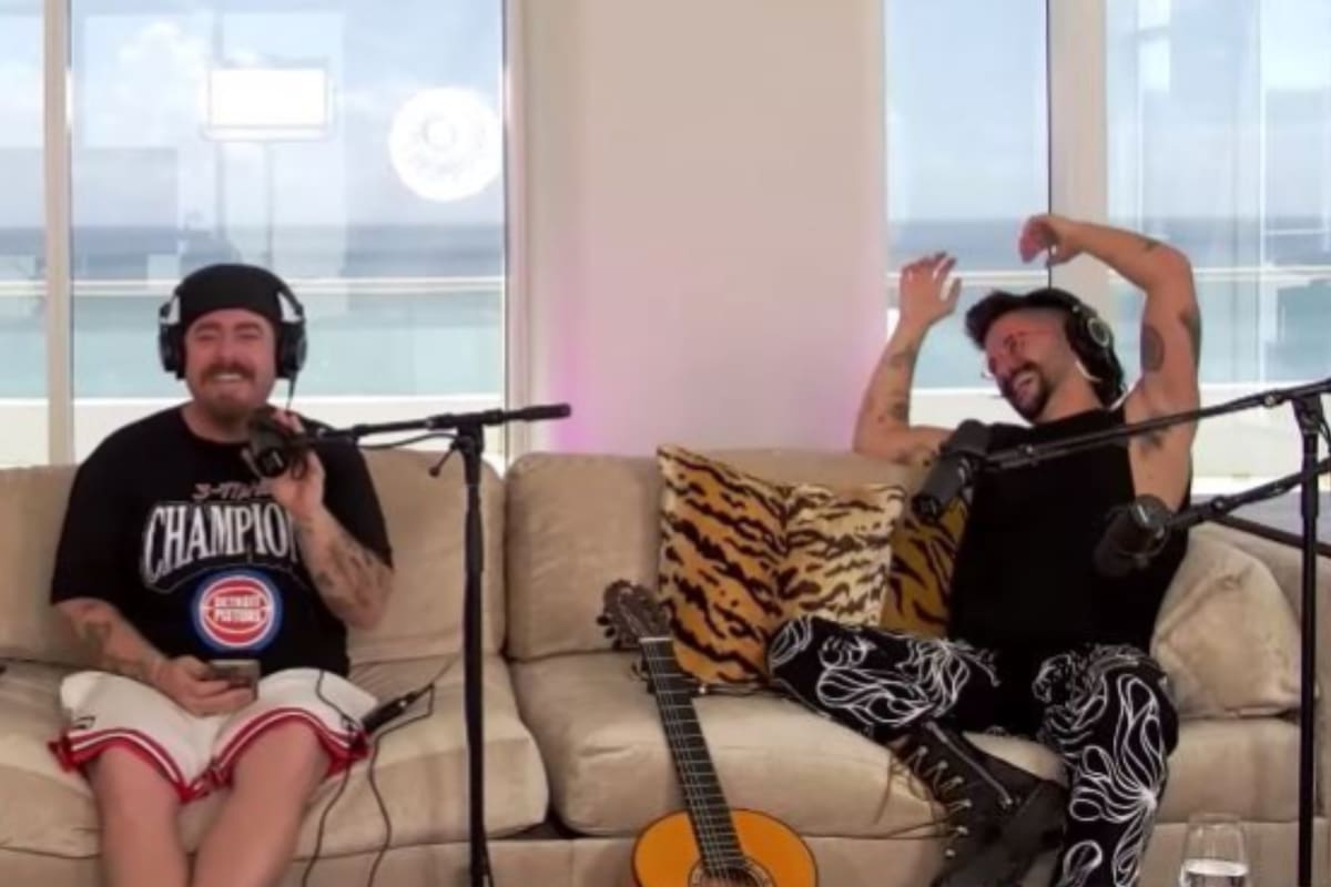 Migue Granados le preguntó por sus bigotes a Camilo, pero un detalle lo hizo estallar de risa: “¿Qué es eso?”. (Foto: Captura Olga)