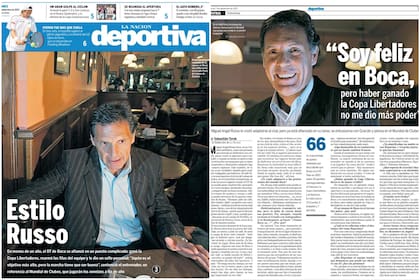 Miguel Ángel Russo, con LA NACION, en un café de Lomas de Zamora, tras ganar la Copa Libertadores y antes de viajar al Mundial de Clubes en Japón
