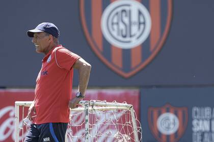 Miguel Ángel Russo, DT de San Lorenzo, en un entrenamiento