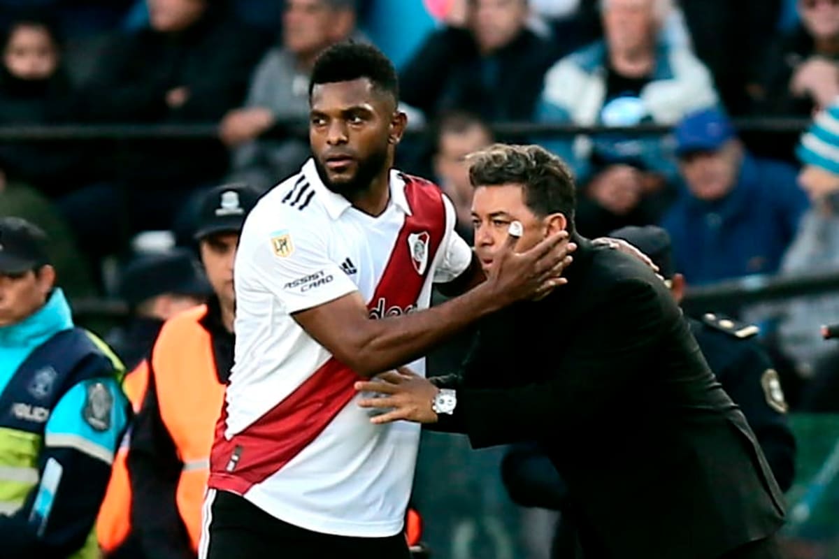 Miguel Borja marcó los dos goles de River, los festejó con el DT Marcelo Gallardo y River estiró ventajas en el historial