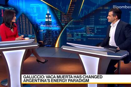Miguel Galuccio, CEO de la petrolera Vista, durante la entrevista en Bloomberg TV
