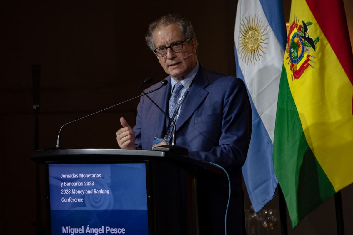 Miguel Pesce, al hablar en el cierre de las Jornadas Monetarias y Bancarias 2023