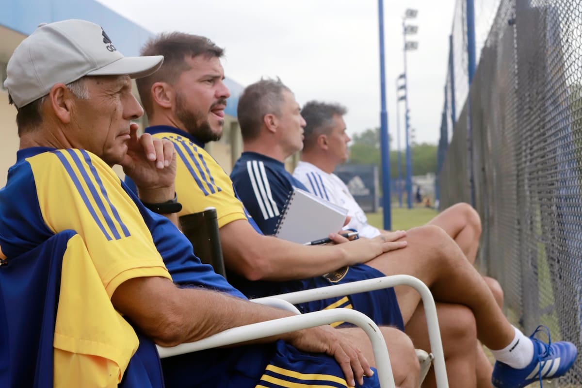 Miguel Russo junto con Mariano Herrón, Blas Giunta y Diego Soñora