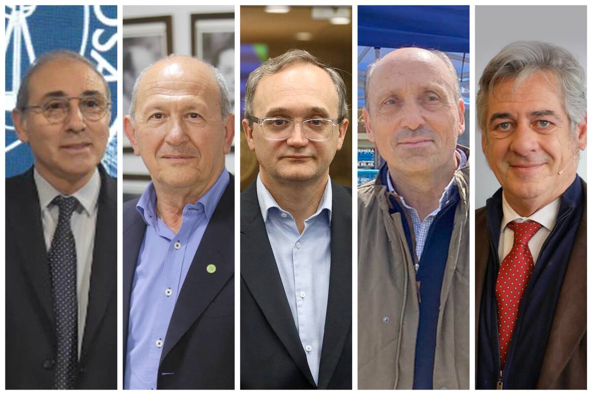 Miguel Simioni (BCR); Carlos Castagnani (CRA); Gustavo Idígoras (Ciara); Horacio Salaverri (Carbap) y Nicolás Pino (SRA)