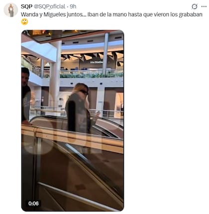 Migueles y Nara fueron vistos juntos en un centro comercial (Video: X @SQP_oficial)