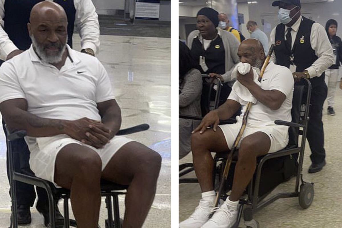 Mike Tyson fue captado en silla de ruedas en el aeropuerto de Miami