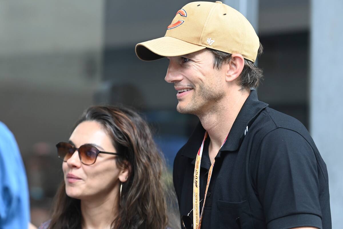 Mila Kunis y Ashton Kutcher, de los famosos que presenciaron la carrera de la Fórmula 1 en Miami