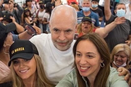 Milagros Maylin junto a Horacio Rodríguez Larreta y María Eugenia Vidal