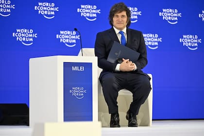 Milei, antes de hablar en el foro de Davos