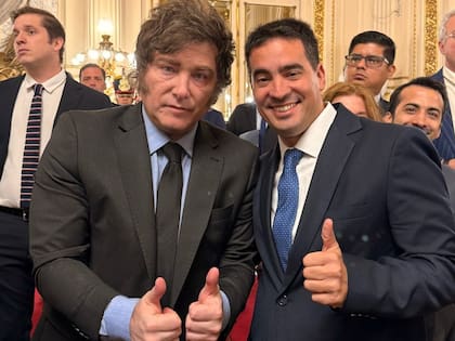 Milei, con Adrián Ravier