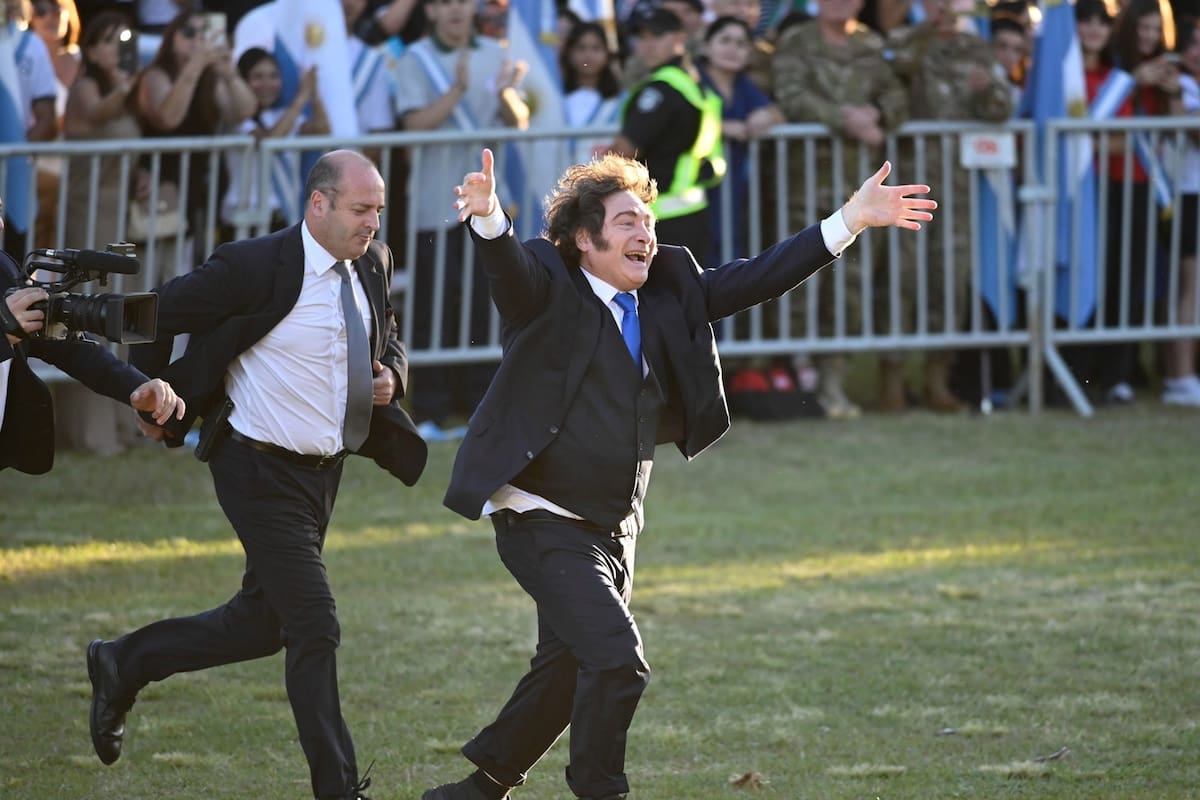 Milei, durante el acto de conmemoración de la batalla de San Lorenzo