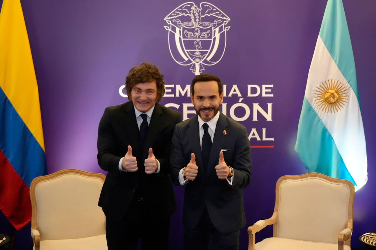 Milei, durante el encuentro De la Espriella en Colombia